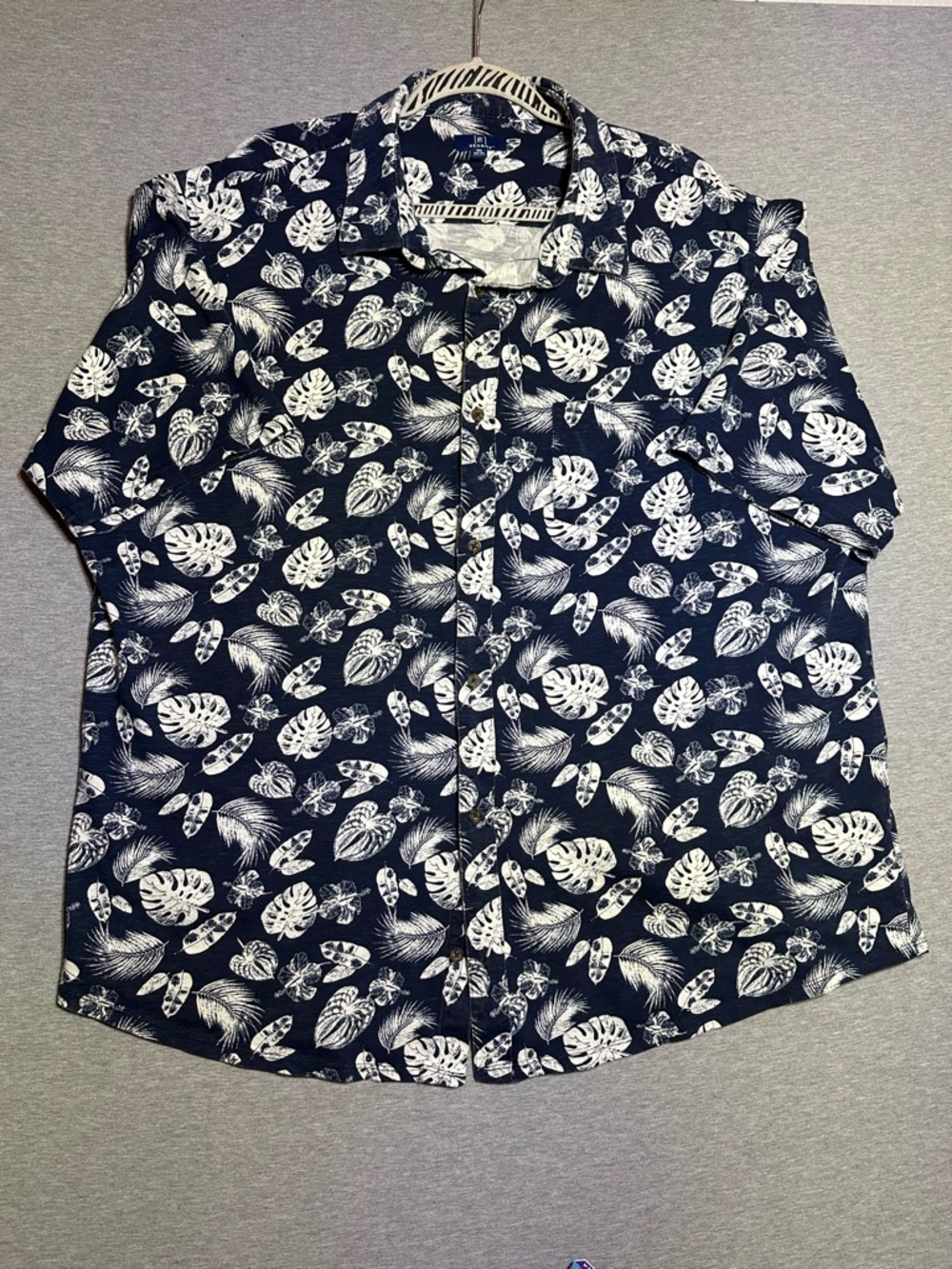 George Navy/White Tropical Print Button-Up Bangladesh 100% Algodon